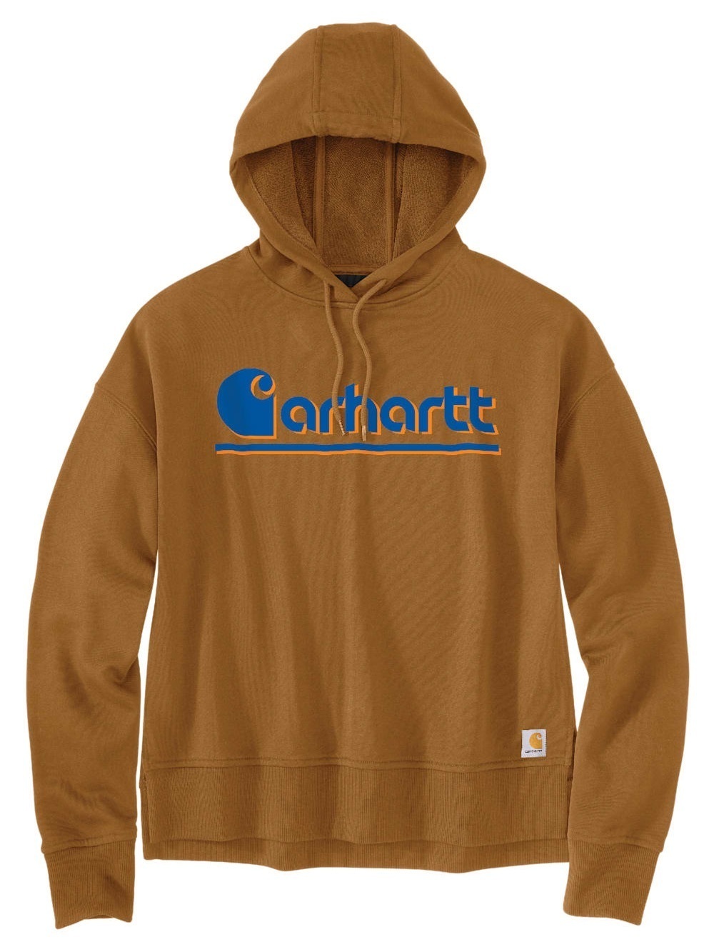 Carhartt Women's Tencel Brown Pullover Hoodie Sweatshirt Retro Logo 3X